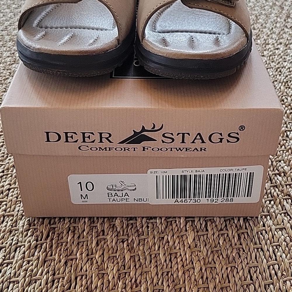 DEER STAGS baja taupe suede leather sandals. New in box. Size 10 - Picture 10 of 10